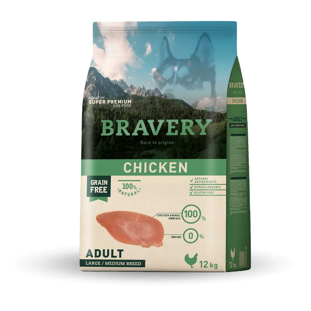 Bravery perro adulto pollo 12kg