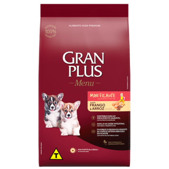 Gran plus menu cachorro pollo y arroz 1kg
