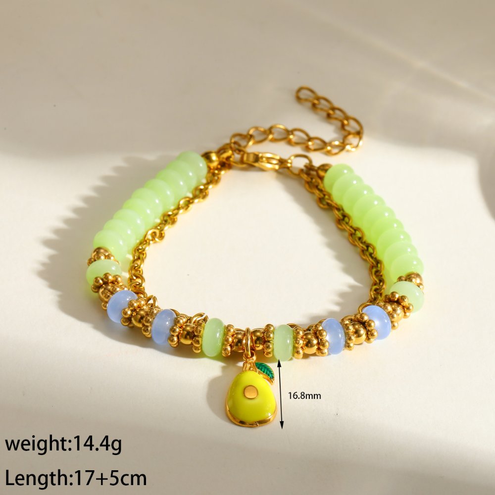 Pulsera Fresh Lemon con Balines aguacate verde