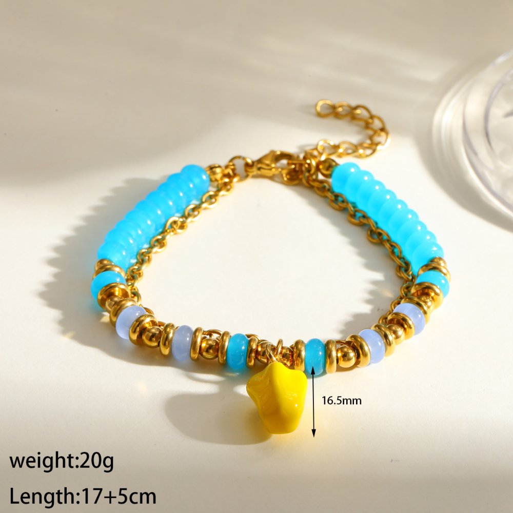 Pulsera Fresh Lemon con Balines pimiento azul