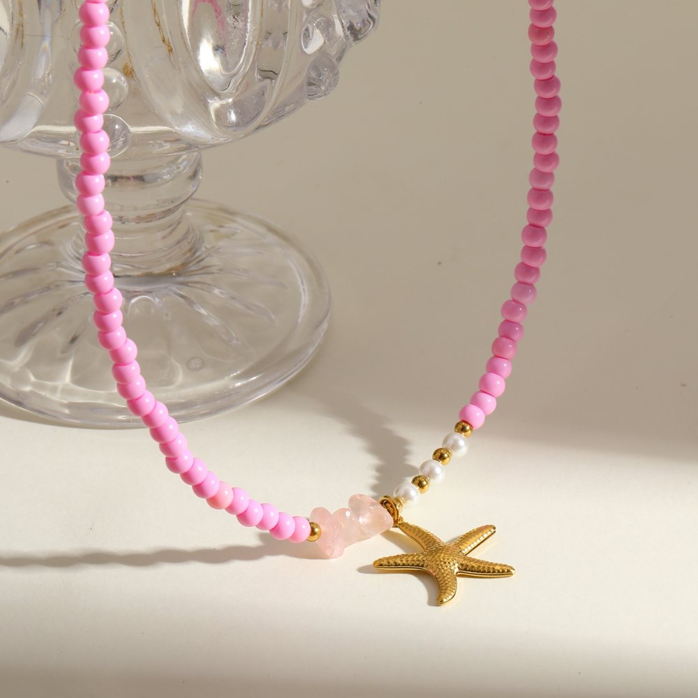 Collar Coqueta Estrella de Mar rosa