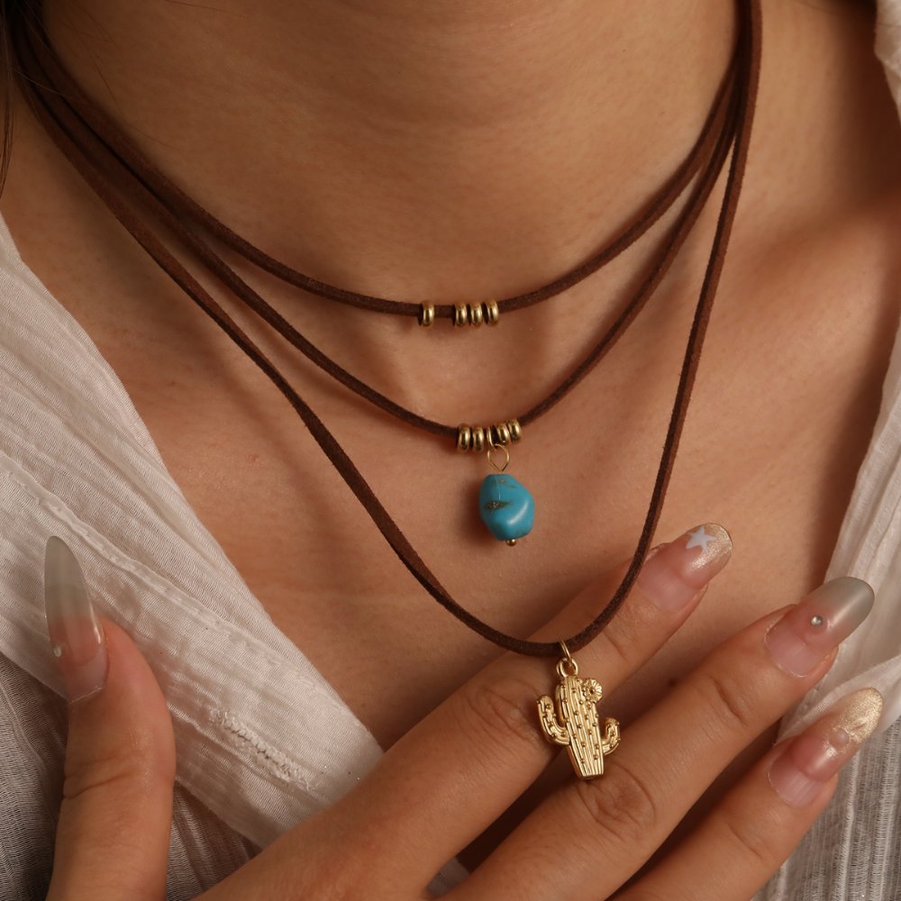 Gargantilla Velvet con cactus Glam
