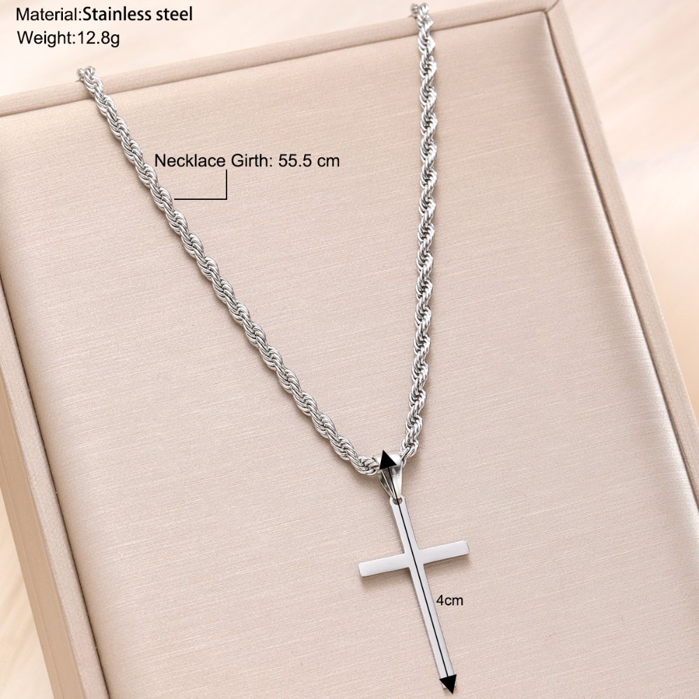 Collar Cruz Urbana Hip Hop plata