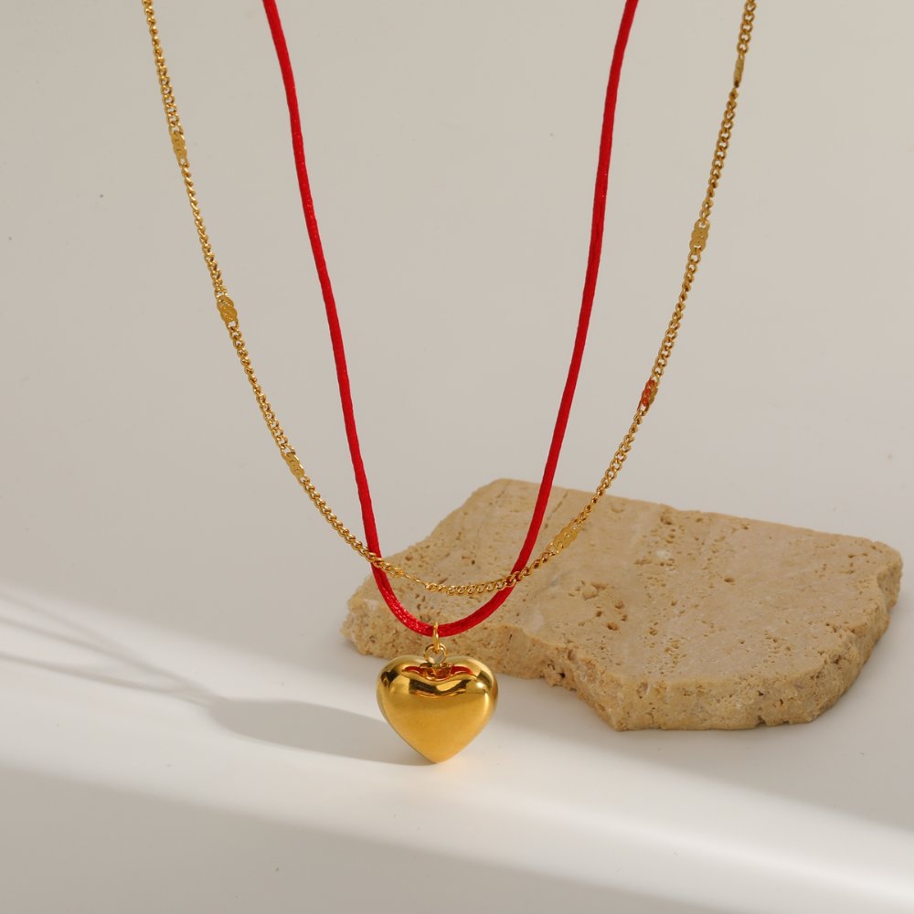 Collar de doble capa en forma de corazón 2
