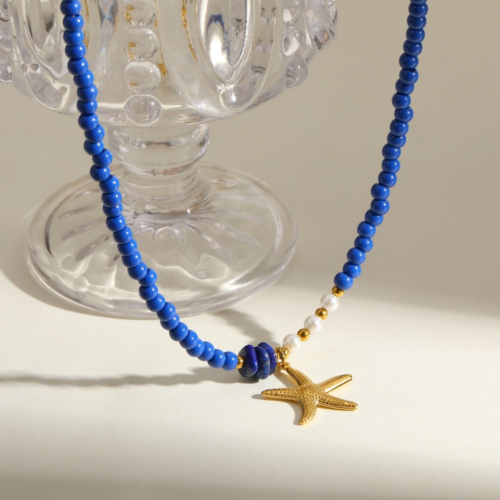 Collar Coqueta Estrella de Mar azul