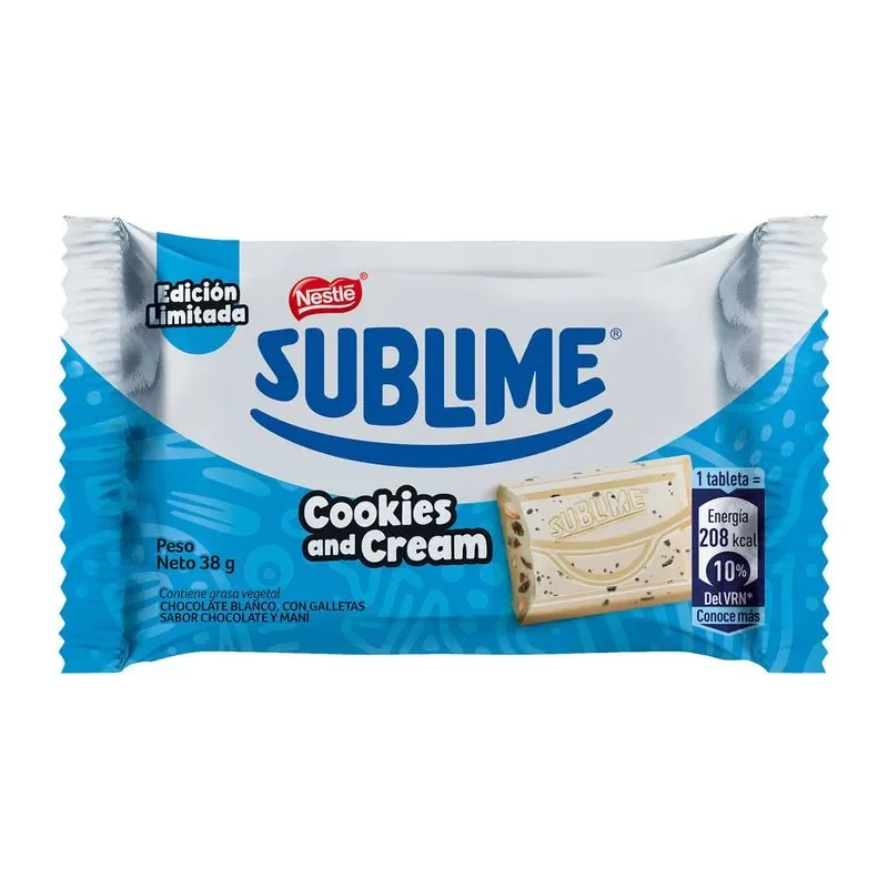Chocolate Sublime Cookies and Cream 38g