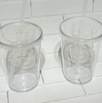 MIN Vaso acrilico 350cc transp/gllitter