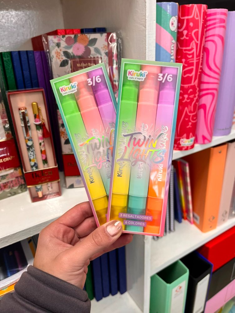 Resaltador kiruki Twin Lights x6 colores