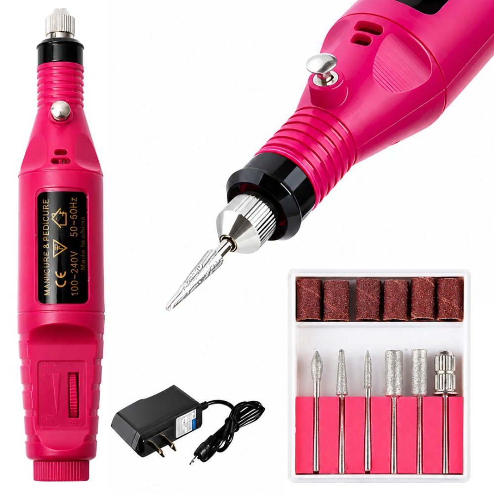 Kit Pulidor De Uñas Eléctrico Removedor Acrilico Manicure