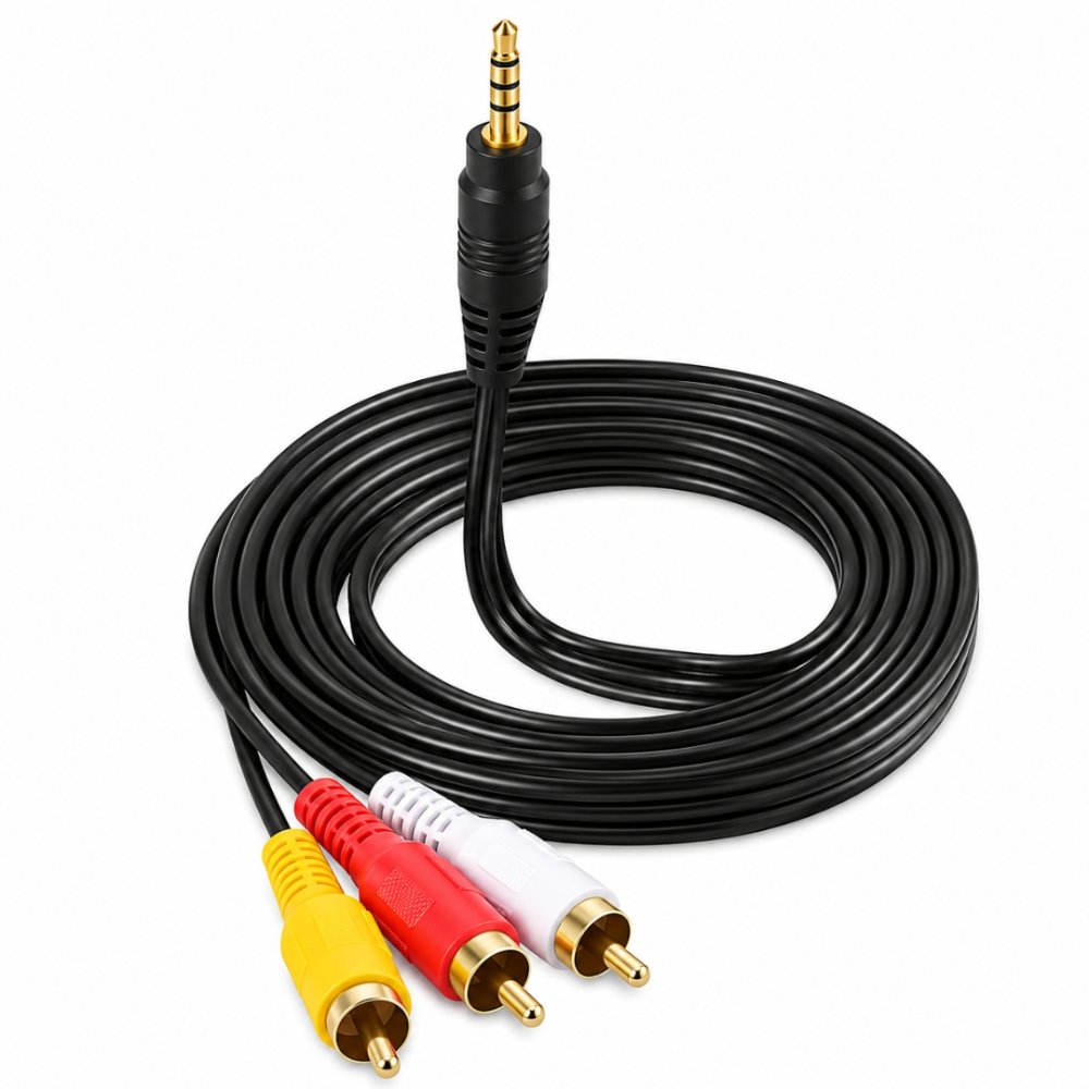 Cable Auxiliar De Audio 3 A 1 Tripolar 5 Metros