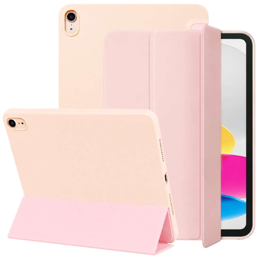 Estuche Ipad Rosa Piel/beige (a16) 10/11 Gen 2022/2025 10.9 3 Pliegos