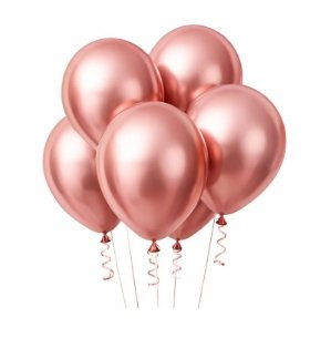 Globos decoracion metalicos rose gold set x 50 unidades