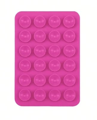 Soporte celular chupitos de succión silicona fucsia adhesivo