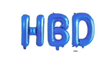 Letrero de globos hbd azul