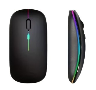 Mouse inalambrico negro con led bluetooth