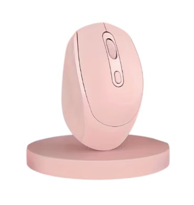 Mouse inalámbrico rosa pastel silencioso