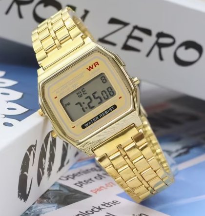 Reloj dorado gold oro resistente