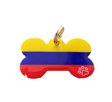 Hueso con la Bandera de Colombia