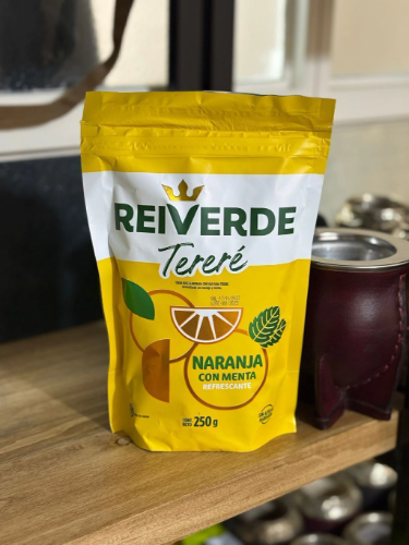 Rei verde tereré naranja con menta x 250g