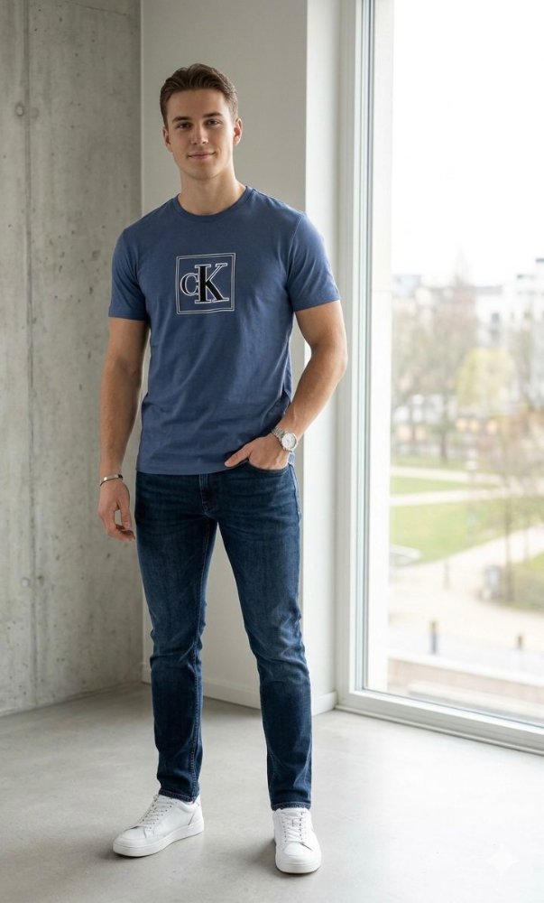Camisa 🇺🇸 CALVIN KLEIN hombre talla L azul