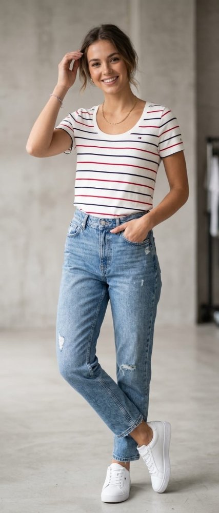 Camisa 🇺🇸blanca con rayas TOMMY HILFIGER talla s