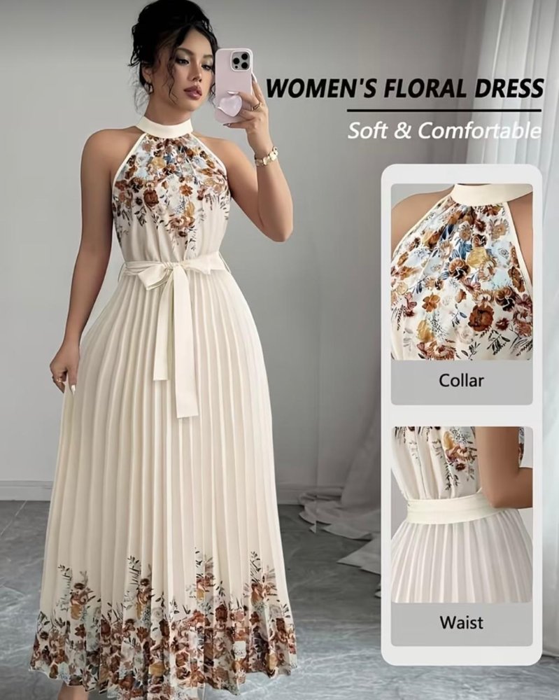 Vestido largo floreado talla M