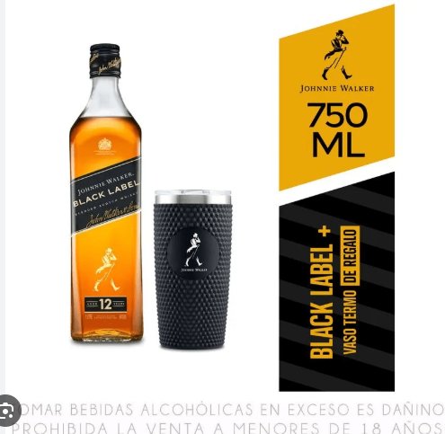 Whisky Johnnie Walker Black Label Botella 750ml + Termo