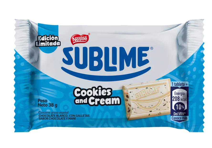 Chocolate Sublime Cookies and Cream 38g