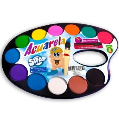 Acuarela sifap x12 colores +pincel