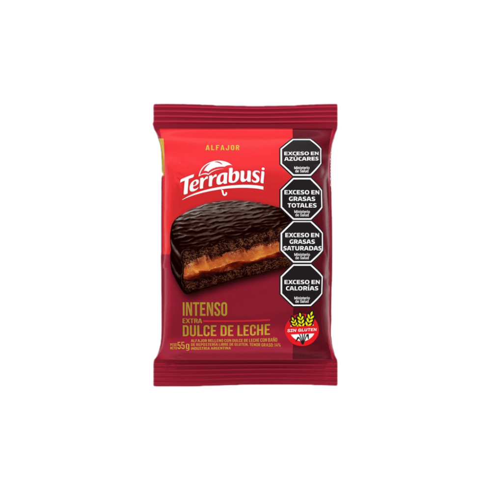 Alfajor Terrabusi Intenso extra dulce de leche