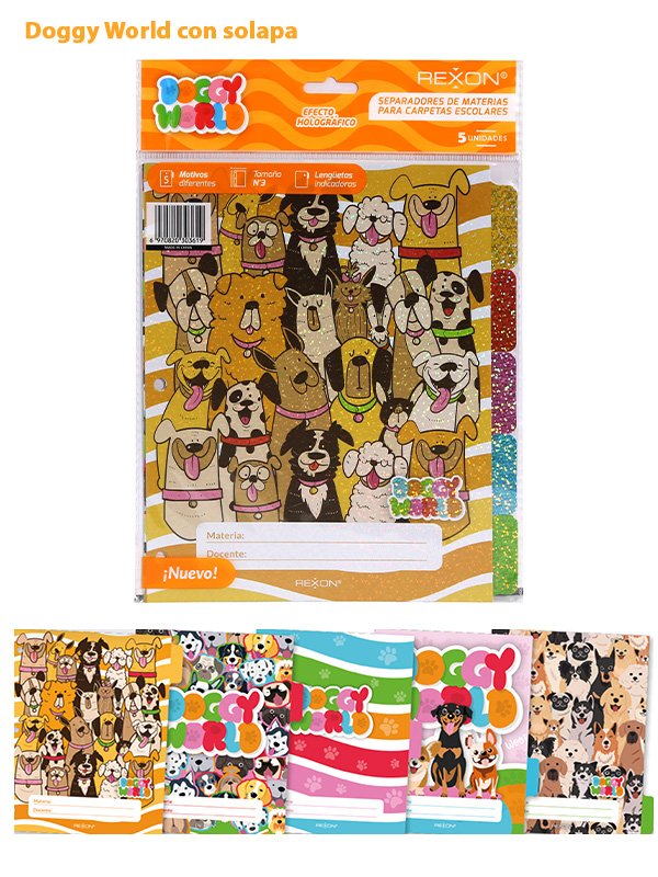 Asignaturas Separadores Carátulas Portadas N3 rexon doggy world