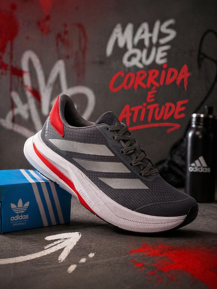 adidas duramo SL2 grafite vermelho caixa alta