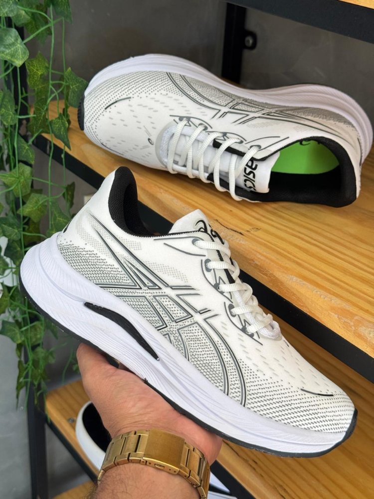 Asics branco preto saco alta