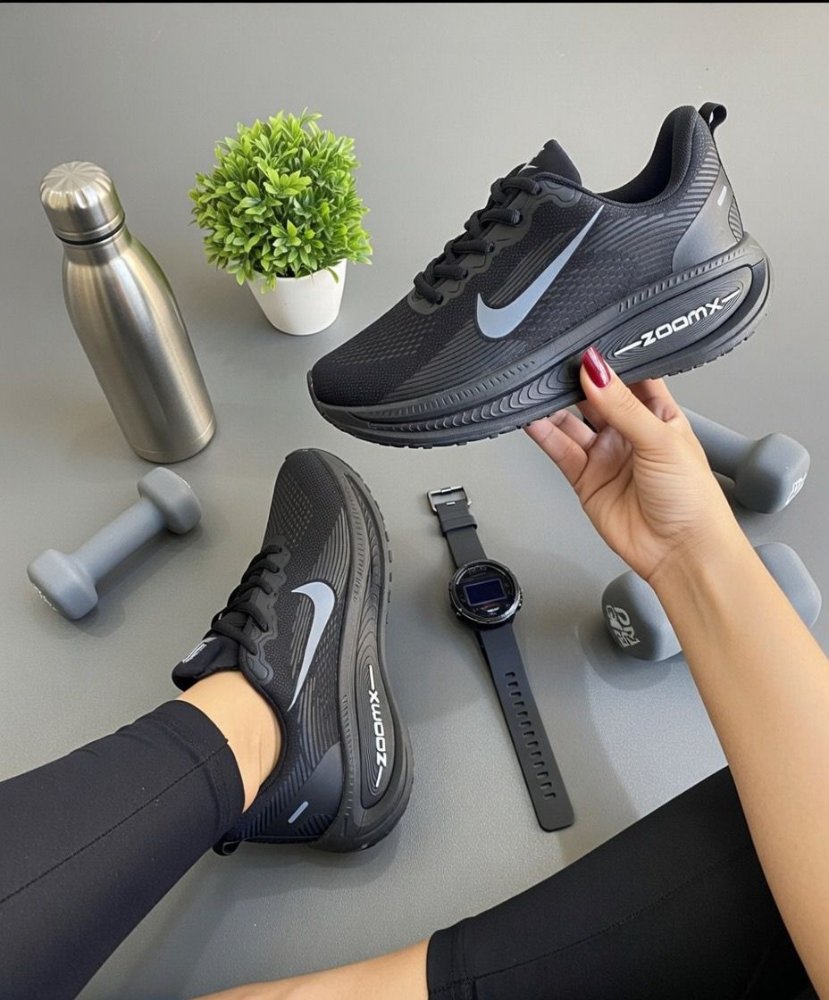 nike zoomx preto preto cinza caixa
