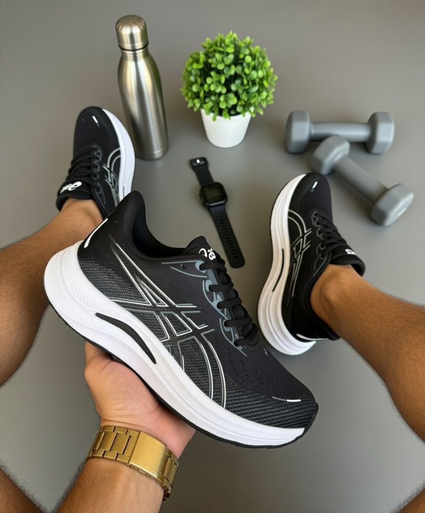 asics preto cinza saco baixa