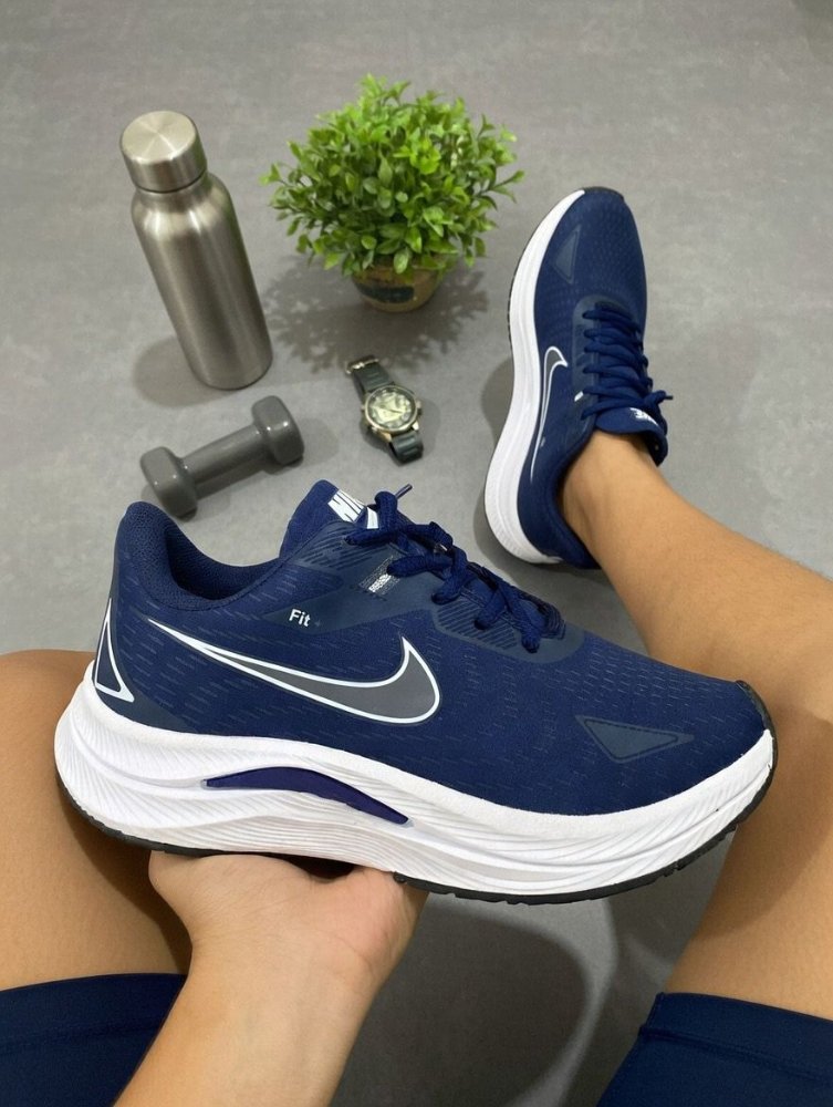 nike fit marinho branco caixa alta