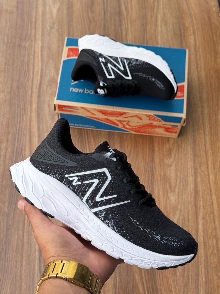 new balance preto branco saco baixa