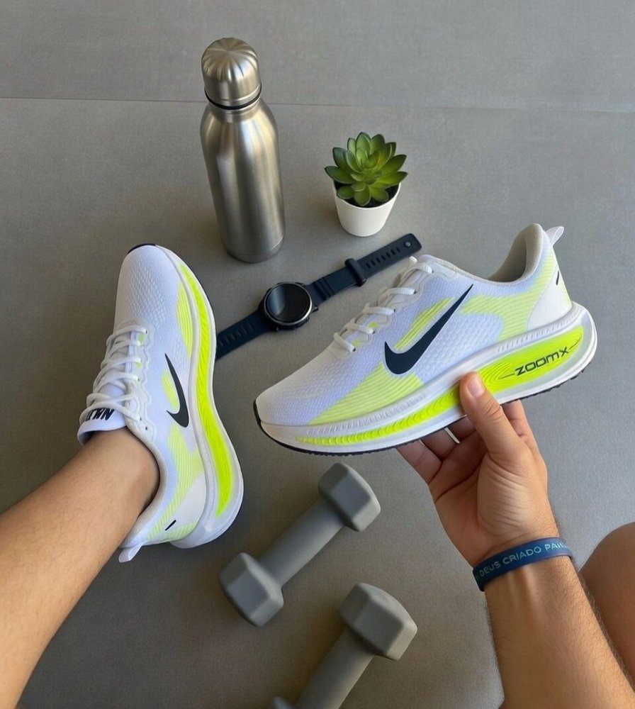 nike zoomx branco limao saco alta