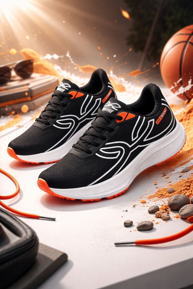 olympikus corre max preto laranja saco alta