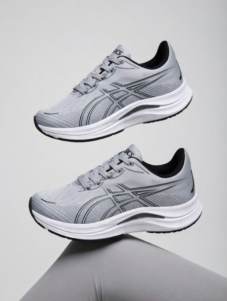asics cinza preto saco alta