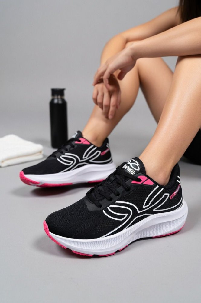 olympikus corre max preto pink saco baixa