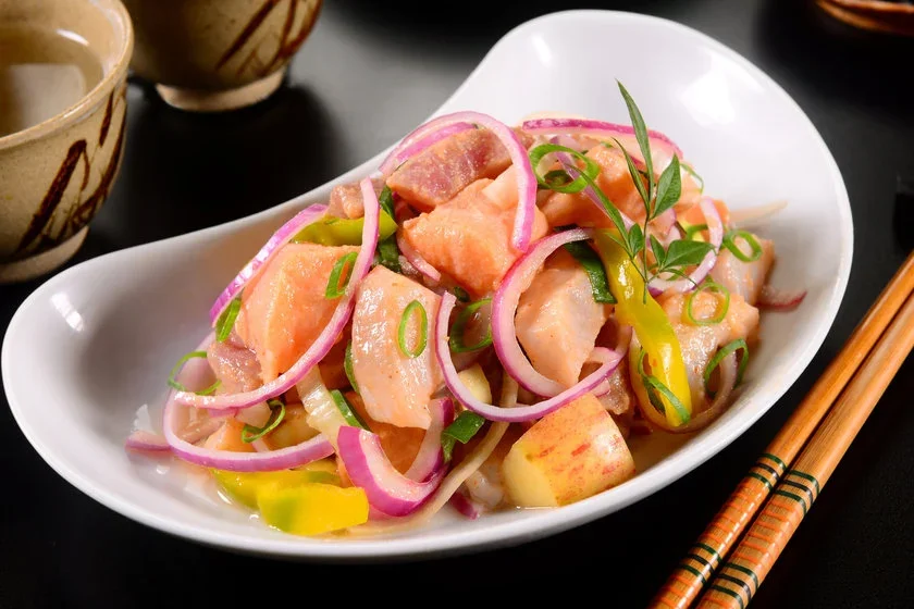 Mix Ceviche Salmão e Tilápia Bandeja c/250g