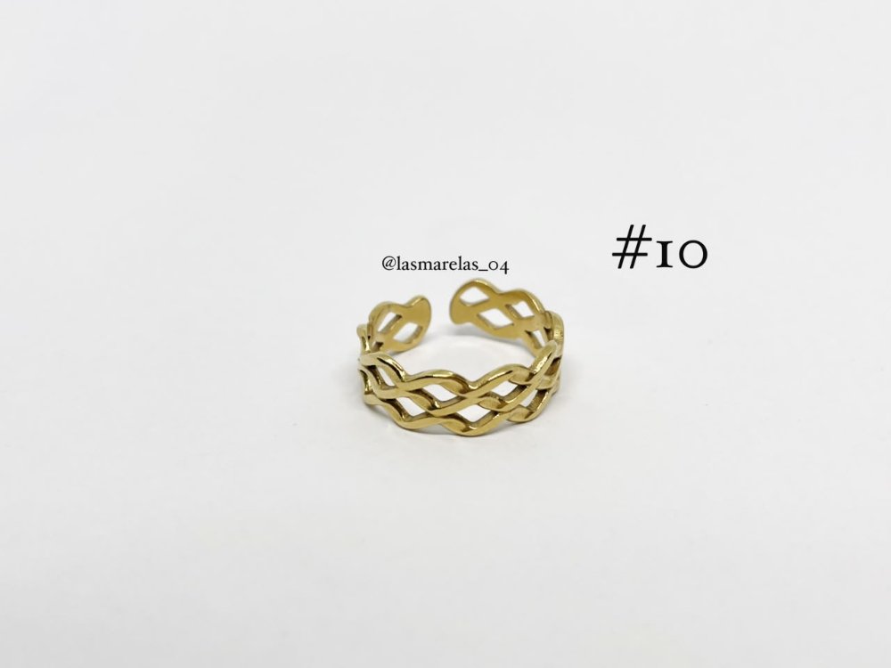 Anillo cadena #10 ajustable - Acero inoxidable