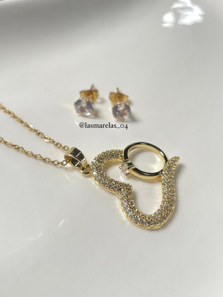 Cadena + aritos de compromiso