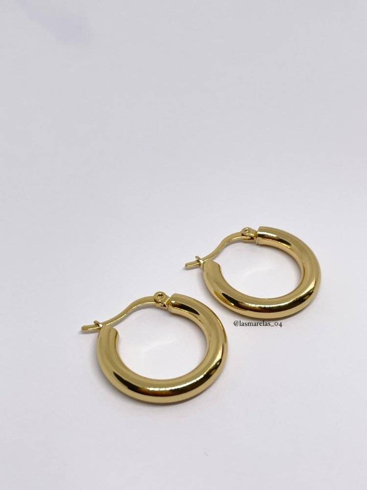 Argollas redondas lisas grandes N°  13- Acero Inoxidable