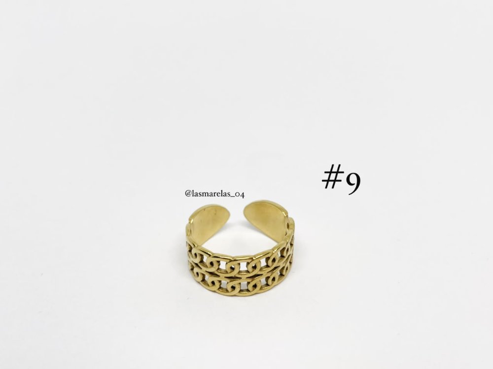 Anillo cadena #9 ajustable - Acero inoxidable