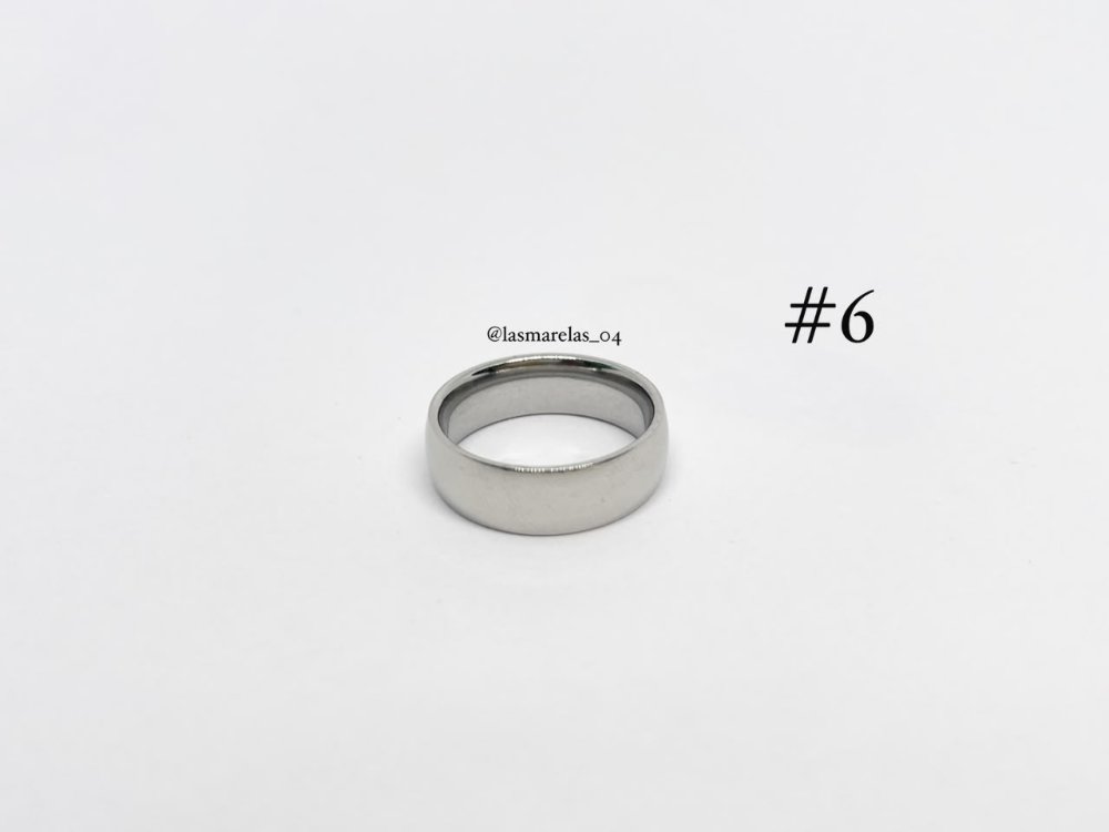 Anillo cadena #6 Plateado- Acero inoxidable