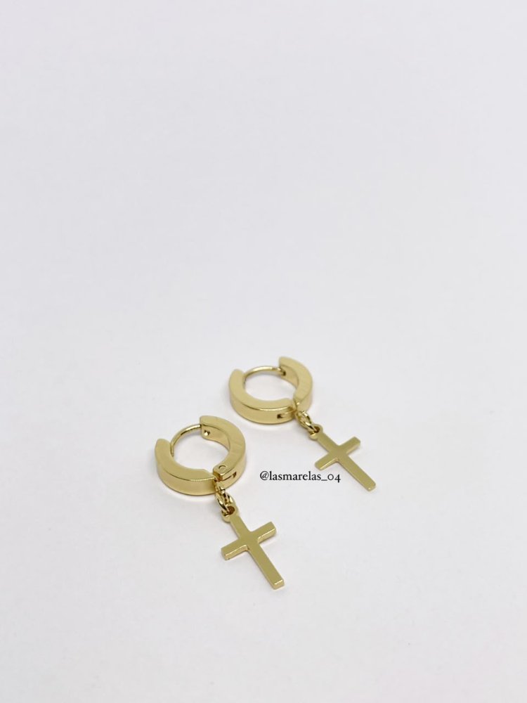 Argollas de cruz colgando N° 36 - Acero Inoxidable