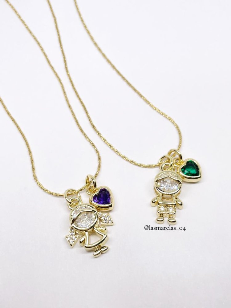 Cadena dije de niño & niña estilo 1