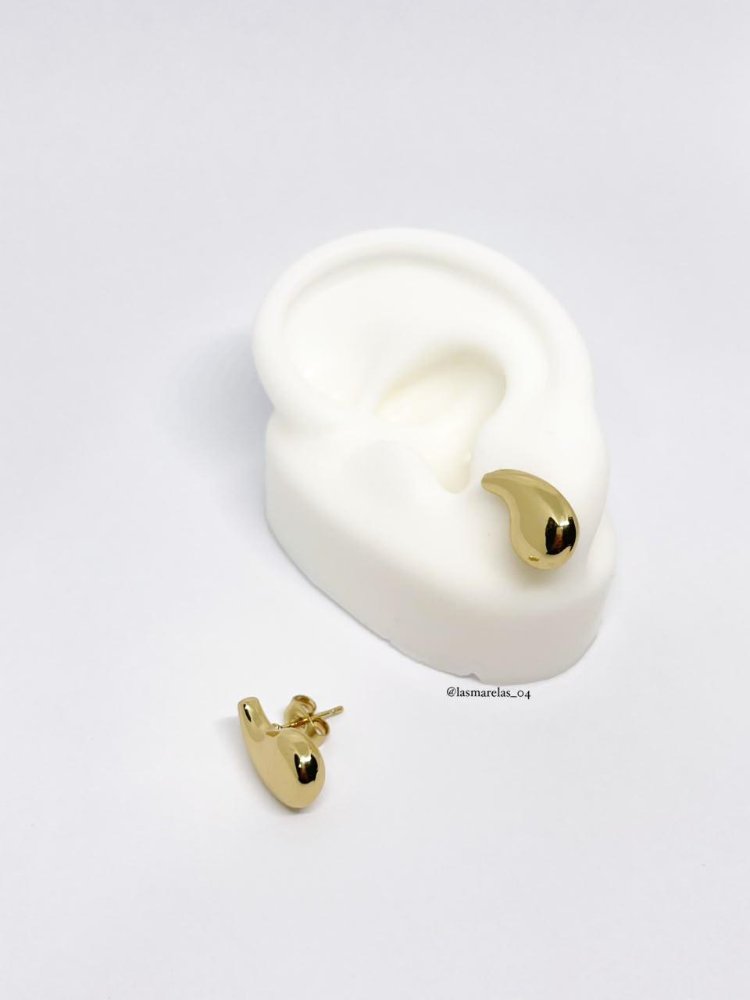 Aritos gotas planas N° 4- Acero inoxidable